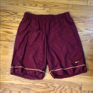 Nike Athletic shorts Sz XL maroon w/ gold trim